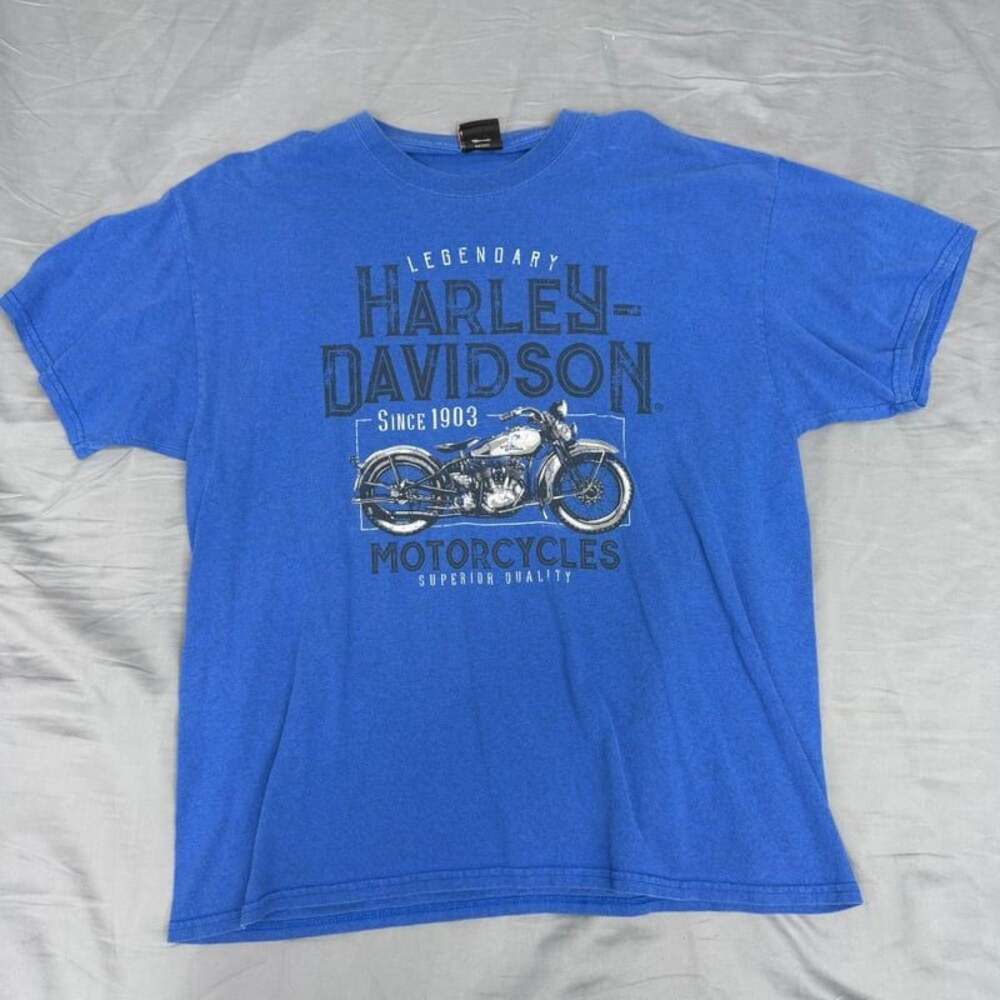 Harley Davidson Blue Biker T-Shirt